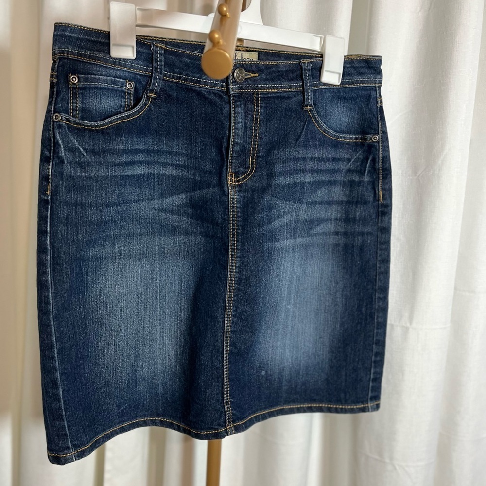 Earl Blue Denim Jean Skirt